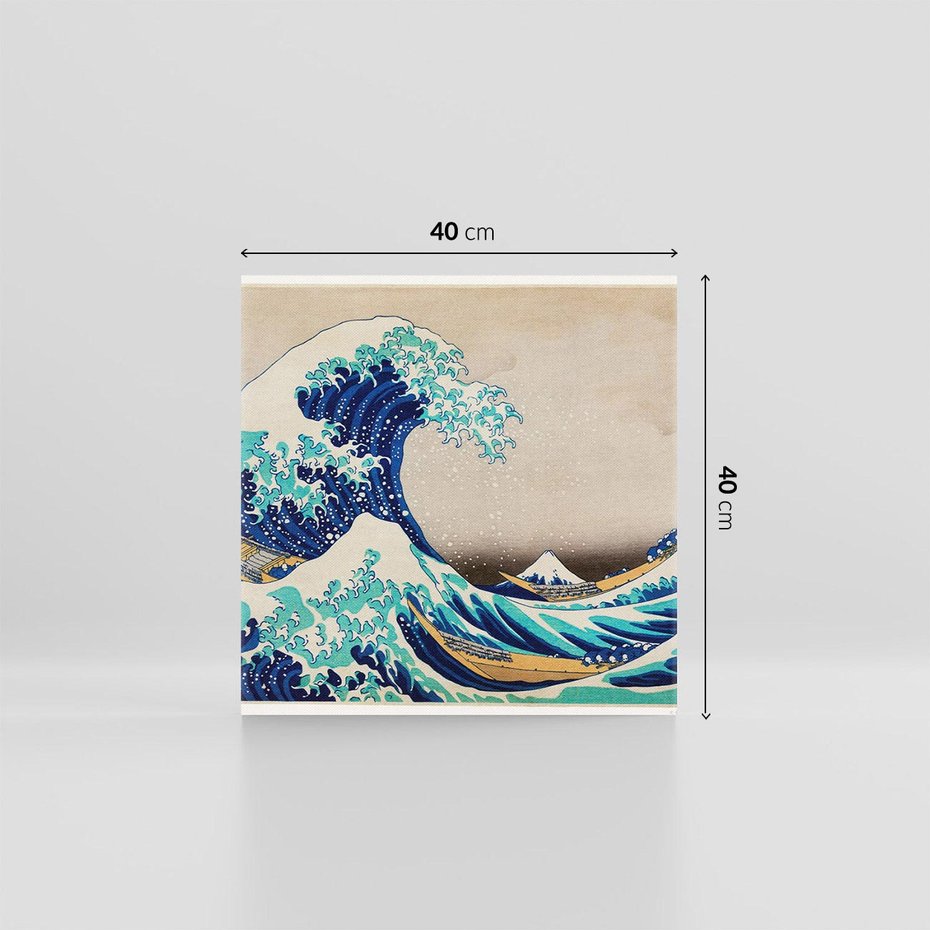 Obraz na płótnie 40x40 - "Wielka Fala u wybrzeży Kanagawy" Katsushiki Hokusai - Reprodukcja - reprodukcja, obraz na płótnie