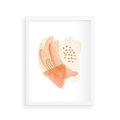 Plakat w ramie 30x40 - Rozkwitające Odbicia Form - abstrakcyjne akwarelowe plamy, minimalizm - rama biała