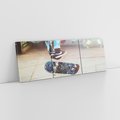 Obraz na płótnie 90x30 - Skateboardowe Rytmy na Desce - deskorolka, skateboard