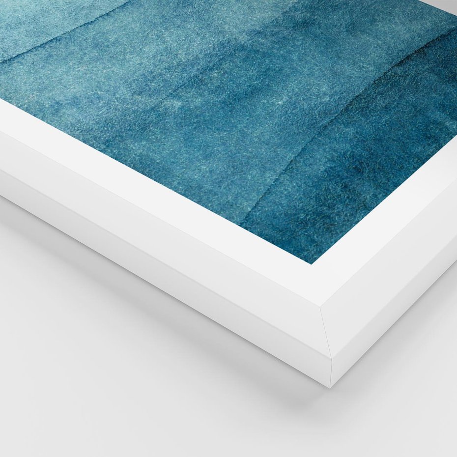 Plakat w ramie 50x70 - Kolorowe fale akwareli - akwarela, fale - rama biała