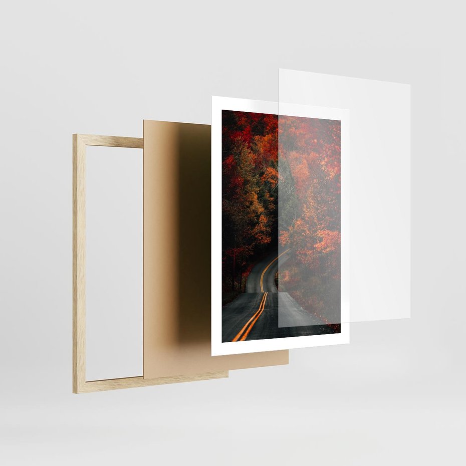 Plakat w ramie 50x70 - Jesienne Podróżowanie - fotografia, jesień - rama drewno