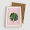 Plakat w ramie 50x70 - Egzotyczna Roślinność - liście, monstera - rama drewno