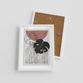 Plakat w ramie 30x40 - Nowoczesna Monstera: Szkic w Grafice - nowoczesna grafika, monstera - rama biała