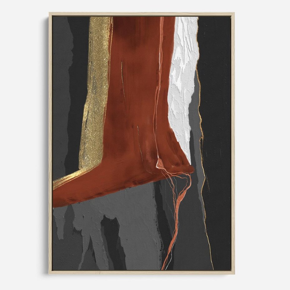 Obraz w ramie 80x120 - Abstrakcyjna impresja - abstrakcja, nowoczesny - rama drewno