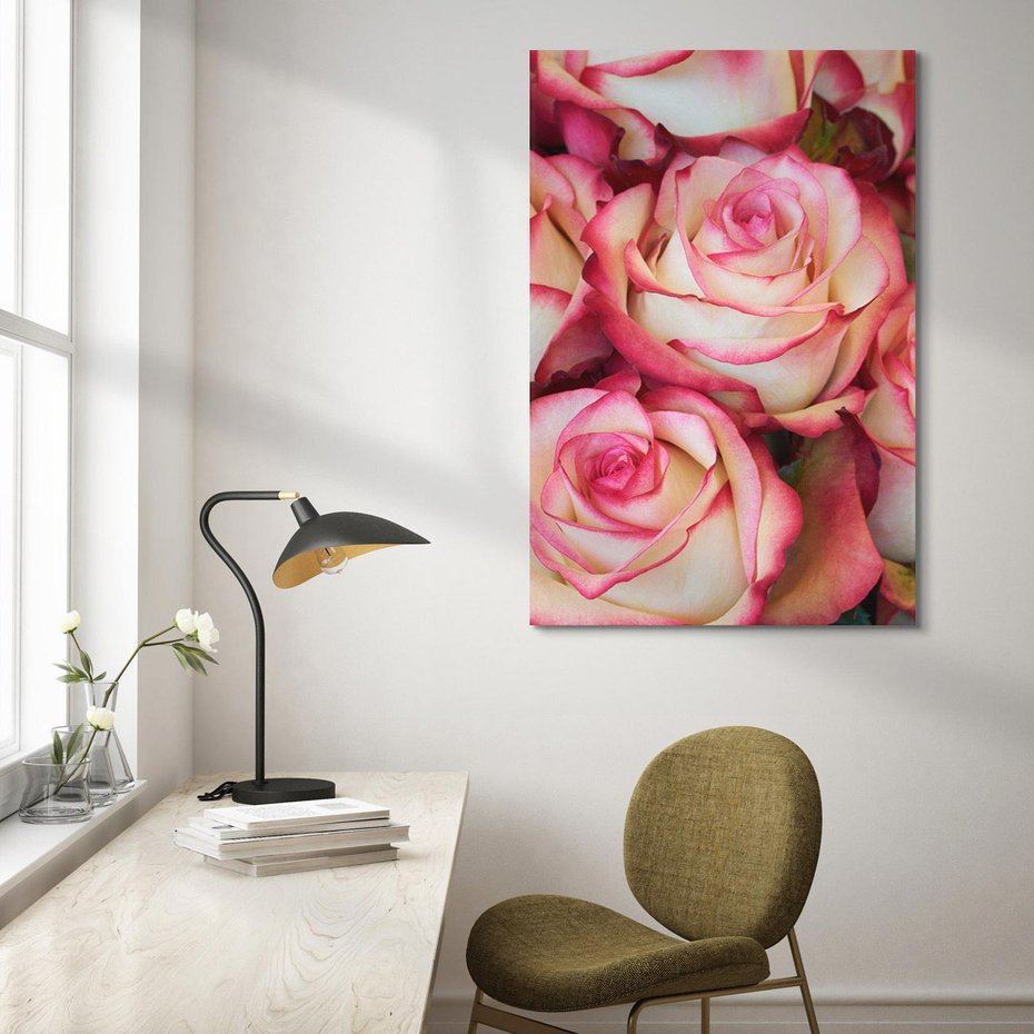 Obraz na płótnie 80x120 - Różany urok - kwiaty, róże