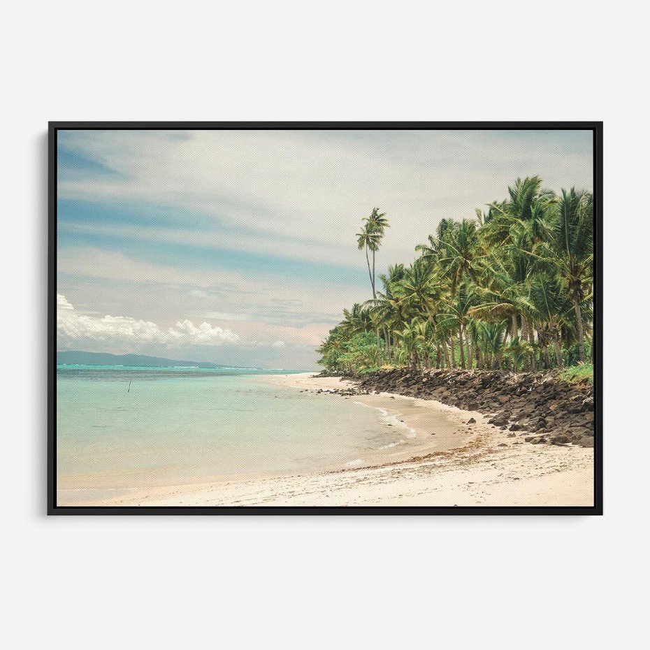 Obraz w ramie 70x50 - Uczta Egzotycznych Marzeń - fotografia, rajska plaża - rama czarna