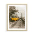 Plakat w ramie 50x70 - Tramwaj w Lizbonie - Lizbona, tramwaj - rama drewno