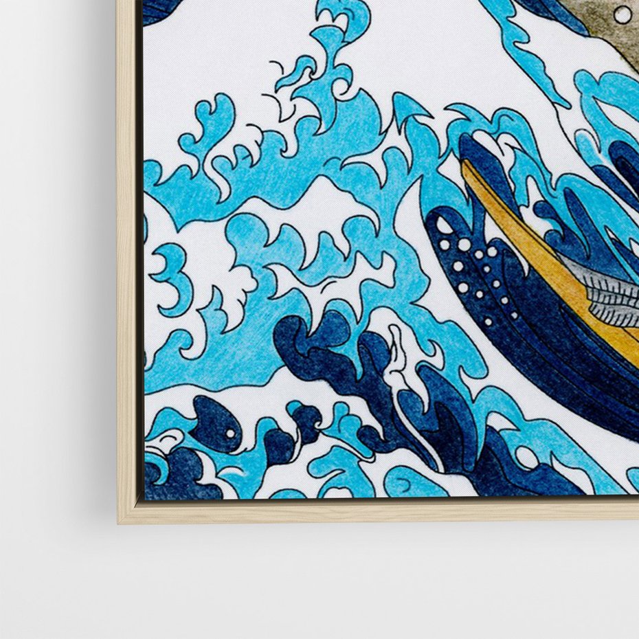 Obraz w ramie 80x120 - Wzburzone Morze - wielka fala w kaganawie, Hokusai - rama drewno