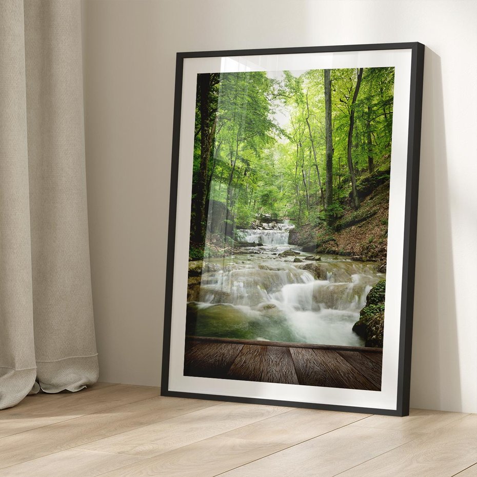 Plakat bez ramy 21x30 - Plączący się strumień - rzeka, strumień