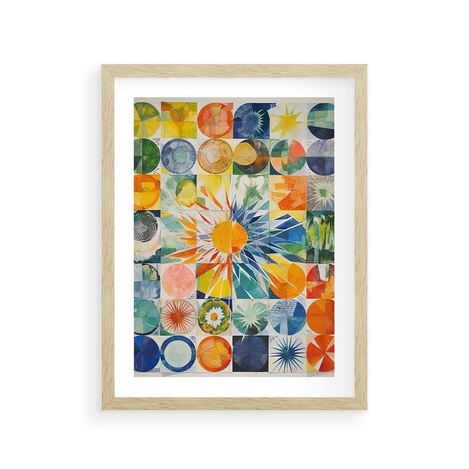 Plakat w ramie 30x40 - Rozkwitające Wzory Abstrakcji - abstrakcyjny obraz, mnogość kolorów - rama drewno
