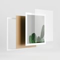 Plakat w ramie 40x50 - Majestatyczne Wysokości - kaktusy, liście - rama biała