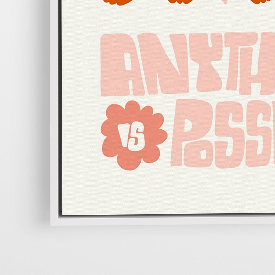 Obraz w ramie 50x70 - Migotliwa Euforia - kompozycja w łososiowym kolorze, kwiaty - rama biała