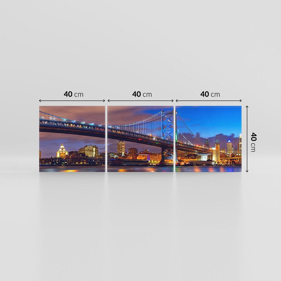 Obraz na płótnie 120x40 - Filadelfia: most nad zachodem słońca - Filadlefia, USA