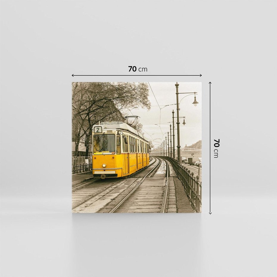 Obraz na płótnie 70x70 - Tramwaj w Lizbonie - Lizbona, tramwaj