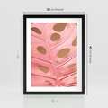 Plakat w ramie 30x40 - Różowy Liść Monstery - różowy liść monstery, nowoczesna fotografia - rama czarna