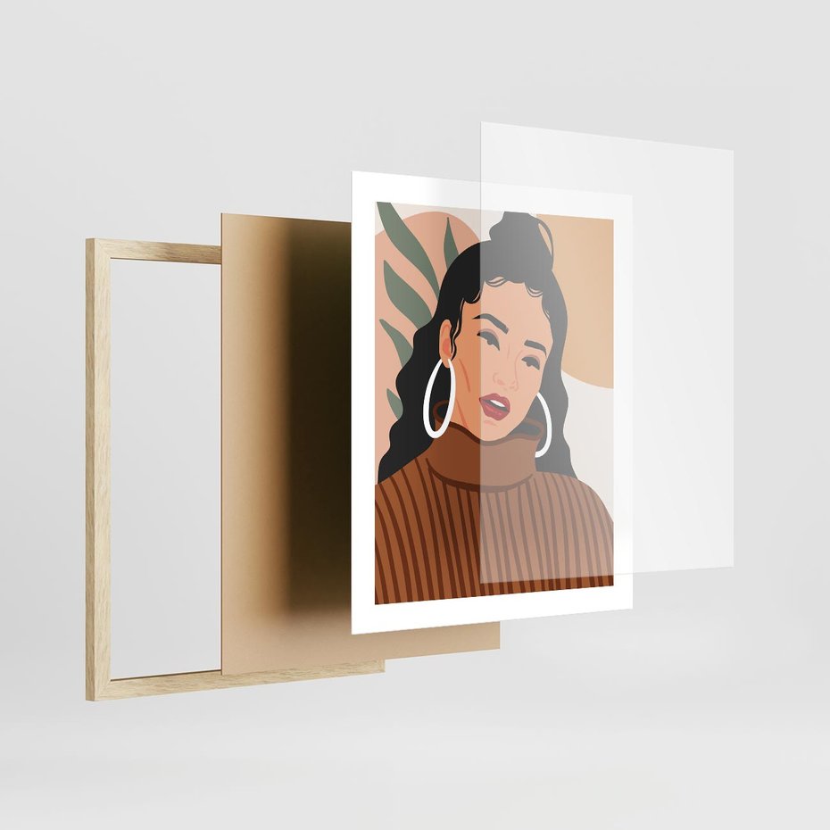 Plakat w ramie 40x50 - Kobiece Wibracje - nowoczesny plakat, styl retro - rama drewno