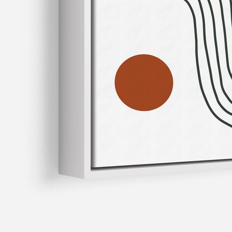 Obraz w ramie 50x50 - Kontury Harmonii - nieregularne linie, koła - rama biała