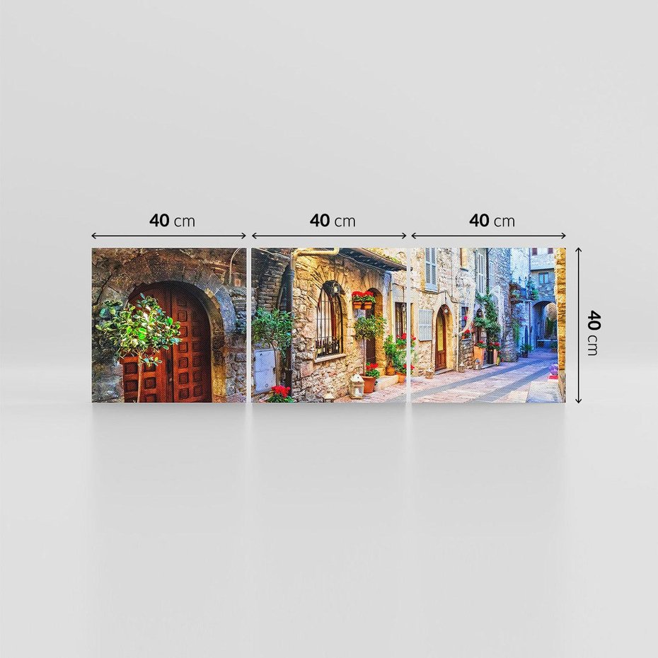 Obraz na płótnie 120x40 - Kwiecista uliczka - uliczka, miasto