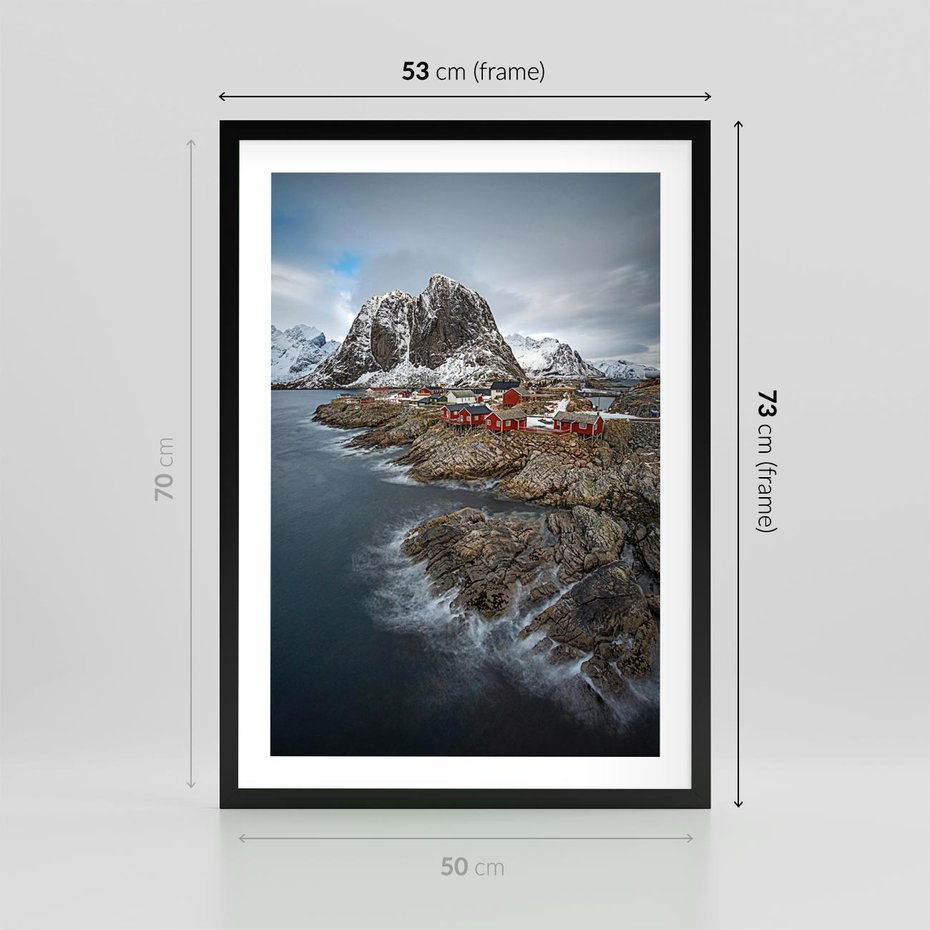 Plakat w ramie 50x70 - Skandynawia - górska odsłona - Skandynawia, góry - rama czarna