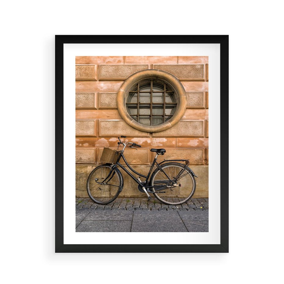 Plakat w ramie 40x50 - Holenderska Ikona - rower, Holandia - rama czarna