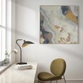 Obraz w ramie 80x80 - Melancholijne oddechy pędzla - abstrakcyjne formy, zgaszone kolory - rama drewno