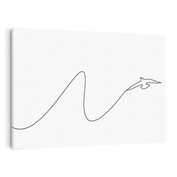 Obraz na płótnie 120x80 - Ptasia Linia - ptak, jaskółka