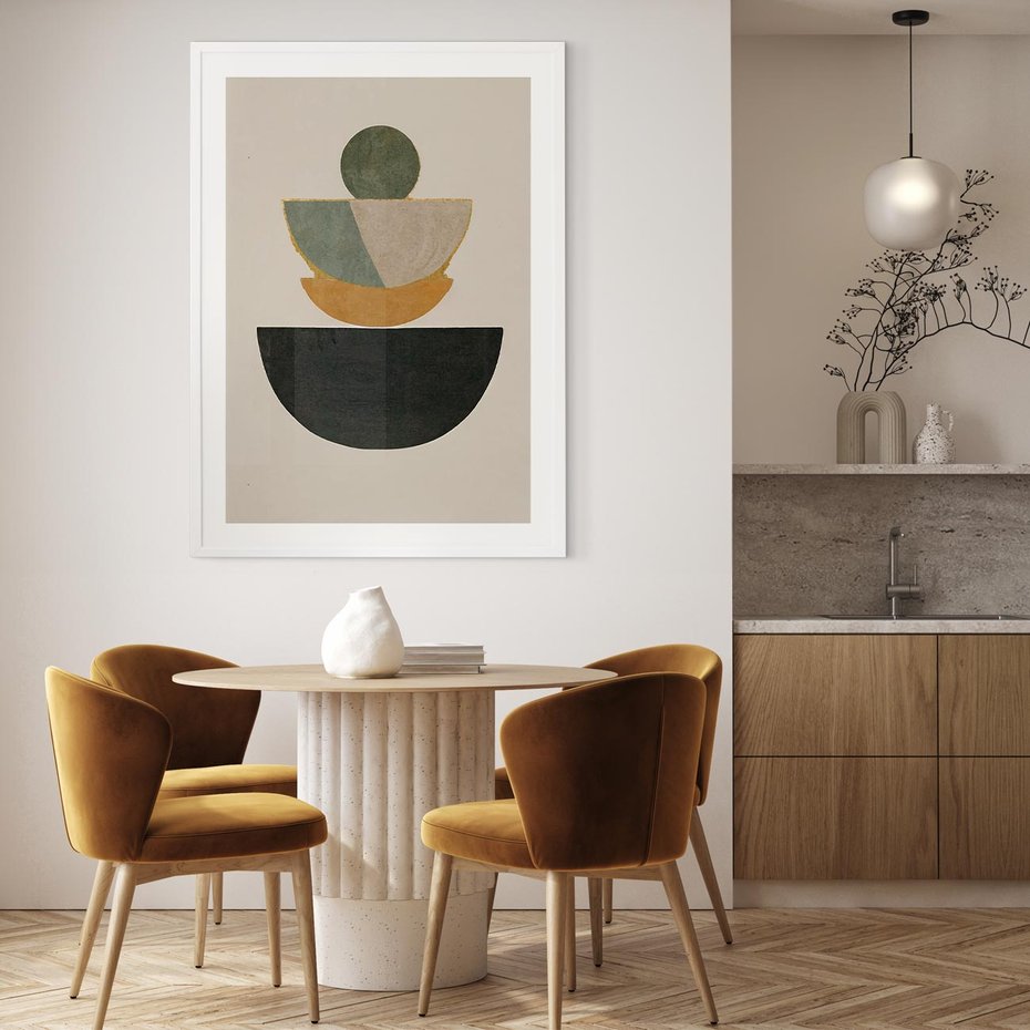 Plakat bez ramy 30x40 - Podróżne Refleksyjne Odbicia - abstrakcyjny obraz, kolory ciepłe