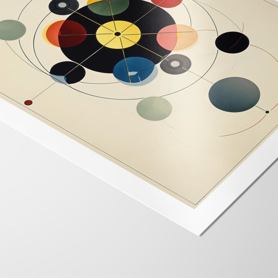 Plakat bez ramy 30x40 - Bezgraniczny Taniec Światła - abstrakcyjna geometryczna kompozycja, koła linie