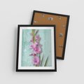 Plakat w ramie 40x50 - Piękno w delikatności - kwiaty, różowe - rama czarna