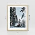 Plakat w ramie 40x50 - Górska Uroda Zimą: Dom w Śniegu - domek w górach, zima - rama drewno
