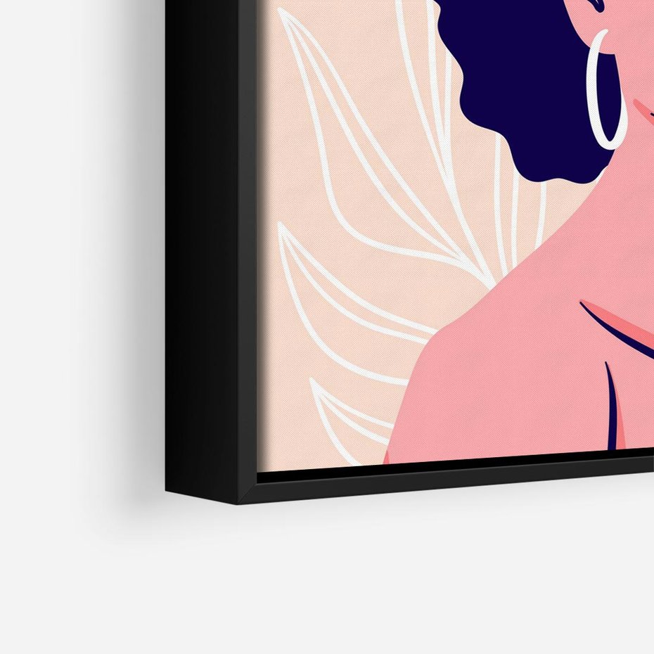 Obraz w ramie 50x50 - Kobiecy Kształt Świata - nowoczesny plakat, styl retro - rama czarna