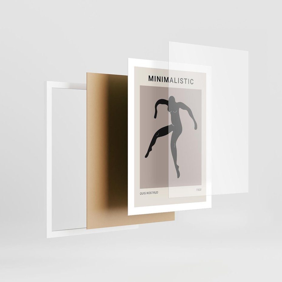 Plakat w ramie 50x70 - Sztuka Nowoczesności: Minimalistyczny Plakat - modern art, minimalistyczny plakat - rama biała