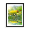 Plakat w ramie 50x70 - Deszczowa Biedronka - biedronka, deszcz - rama czarna