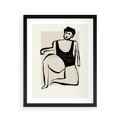 Plakat w ramie 40x50 - Szkic Kobiety w Czerni i Bieli - grafika, modern - rama czarna