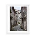 Plakat w ramie 50x70 - Malownicza uliczka we Włoszech - uliczka, Włoch - rama biała