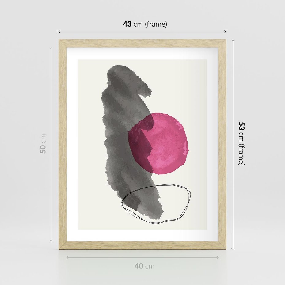 Plakat w ramie 40x50 - Bezczasowe Rytmy - abstrakcyjne nieregularne plamy, czarny - rama drewno