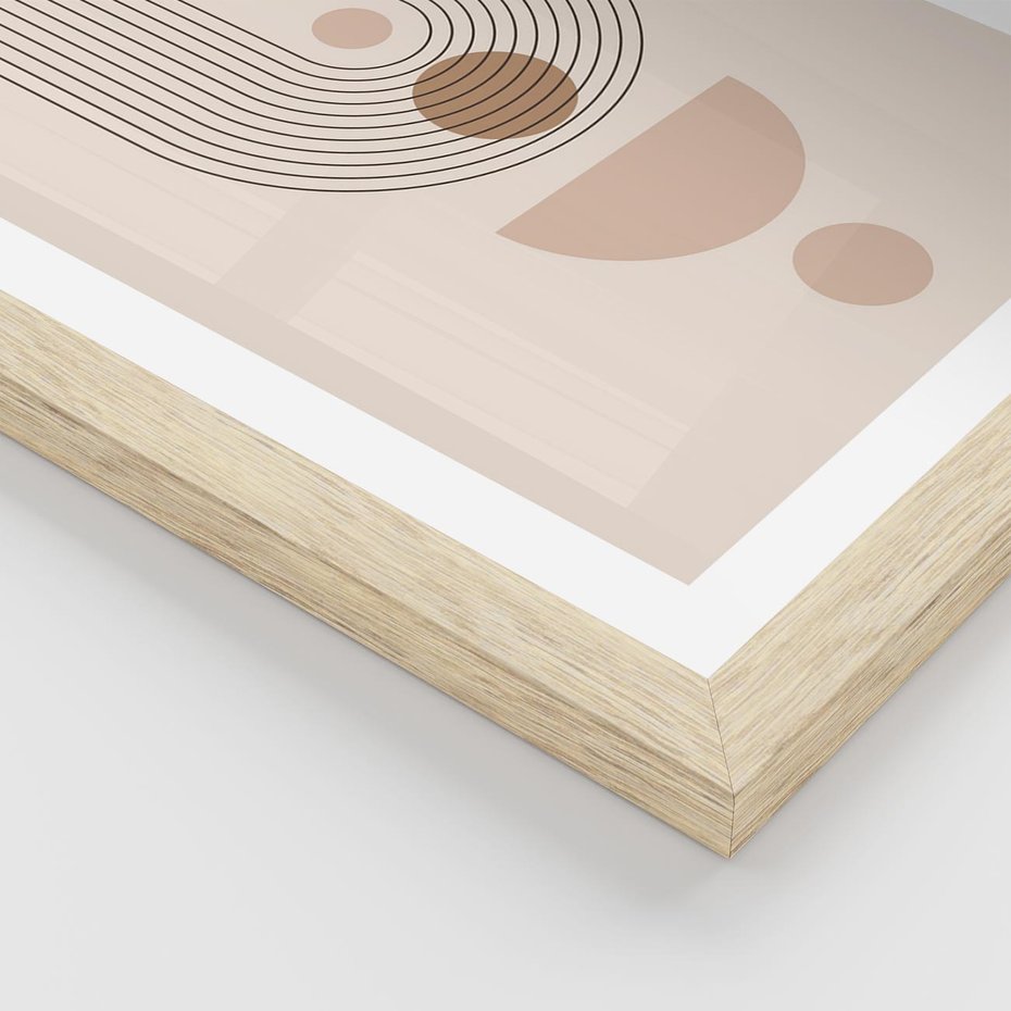 Plakat w ramie 30x40 - Strukturalne Kształty Postępu - boho plakat, minimalizm - rama drewno