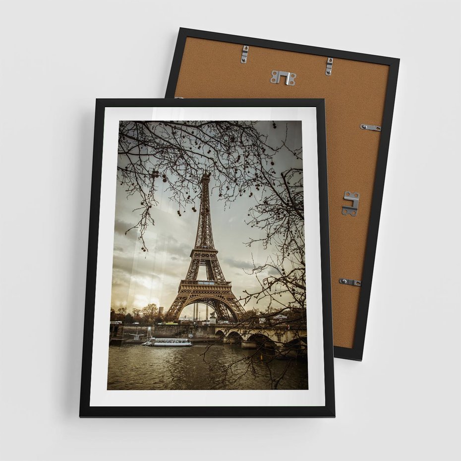 Plakat w ramie 50x70 - Uroczystość w Paryżu - Paryż, wieża - rama czarna