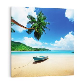 Obraz na płótnie 60x60 - Raj na plaży z palmami - plaża, palma