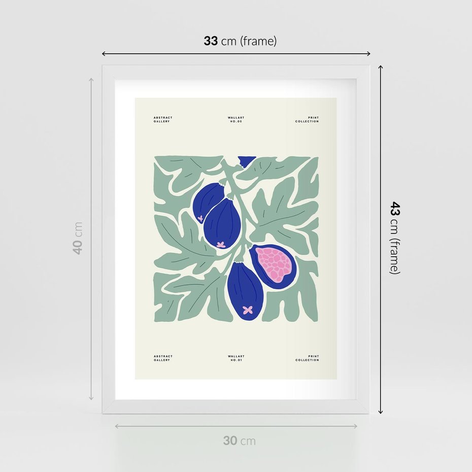 Plakat w ramie 30x40 - Symfonia Przestrzeni - figi, plakat - rama biała