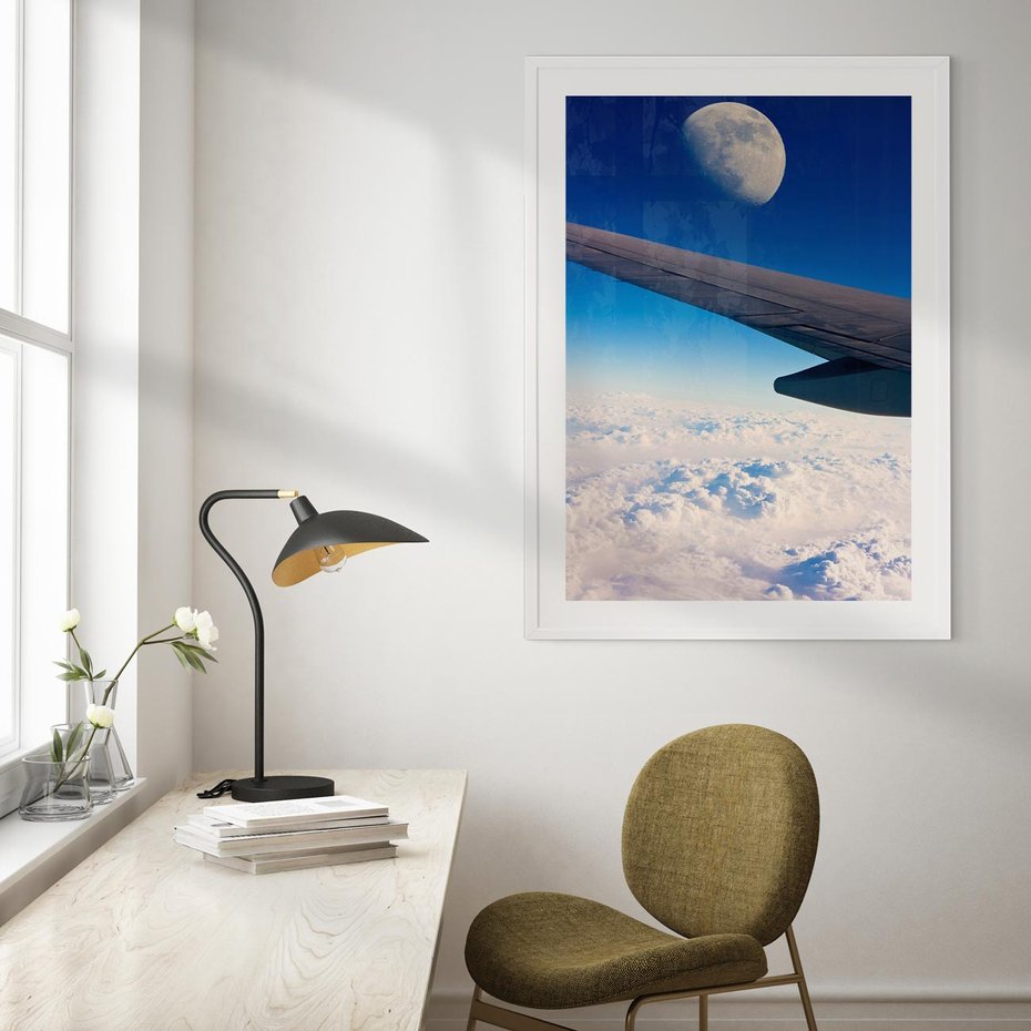 Plakat bez ramy 40x50 - Samolot ku Księżycowi - samolot, ksieżyc