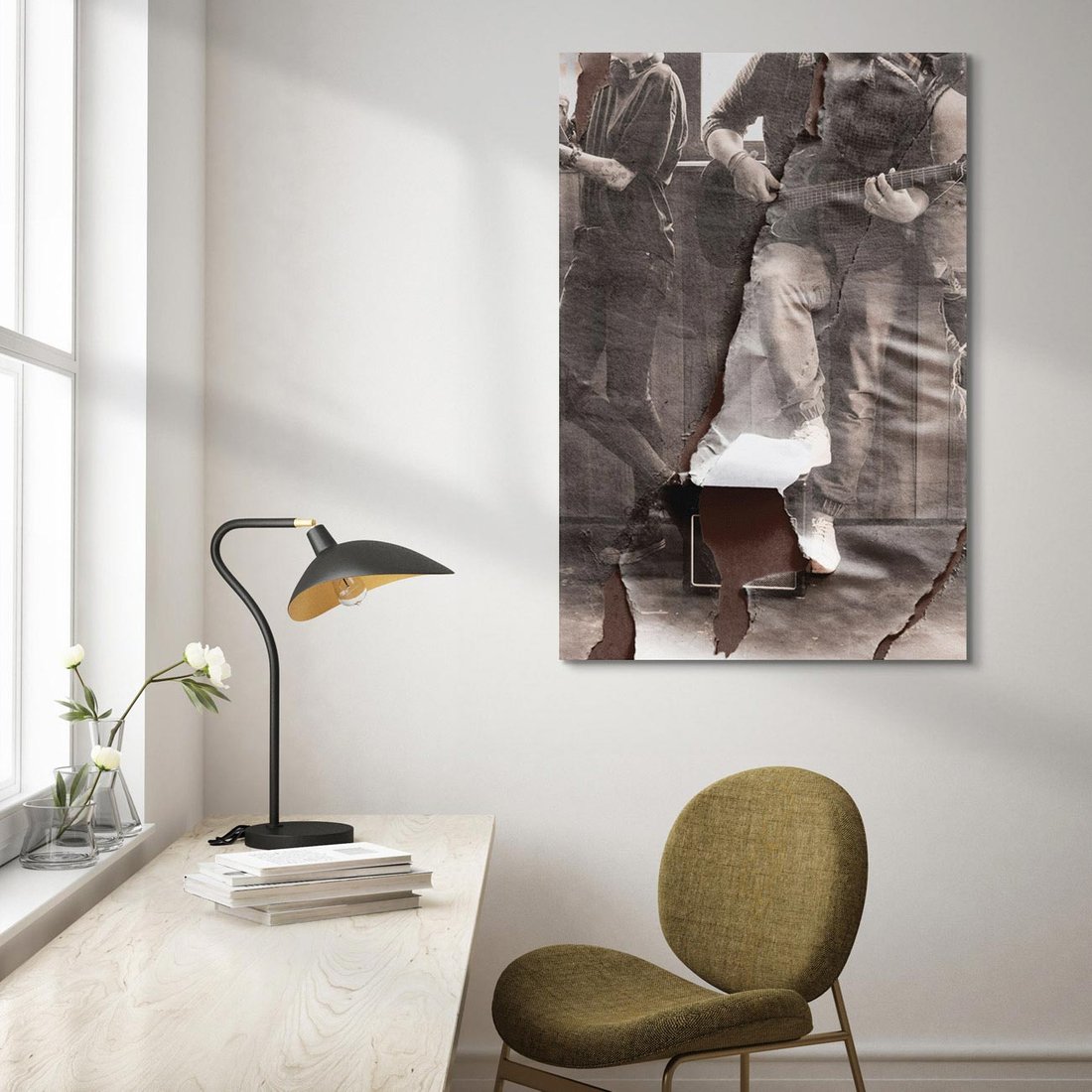 Obraz na płótnie 70x100 - Dźwięki Minionej Ery - postarzona fotografia retro, podarta fotografia