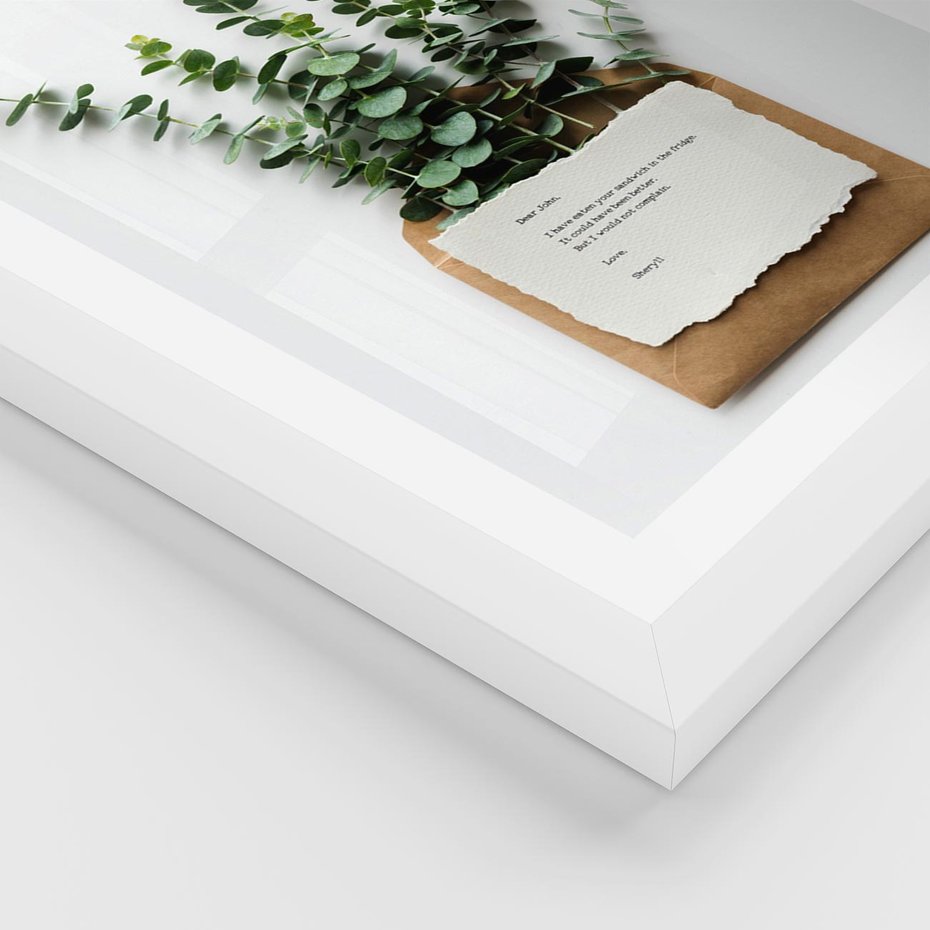 Plakat w ramie 30x40 - Eukaliptusowa harmonia - eukaliptus, liście - rama biała