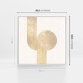 Obraz w ramie 50x50 - Podróżne Kształty - geometryczne linie w złotym kolorze, minimalizm - rama biała