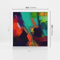 Obraz w ramie 50x50 - Abstrakcyjne wizje czasu - żywe radosne kolory, plamy kolory - rama biała