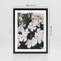 Plakat w ramie 30x40 - Egzotyczna Uroda - białe kwiaty, tropikalne kwiaty - rama czarna