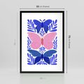 Plakat w ramie 50x70 - Delikatna Symfonia Natury - motyle, rośliny - rama czarna