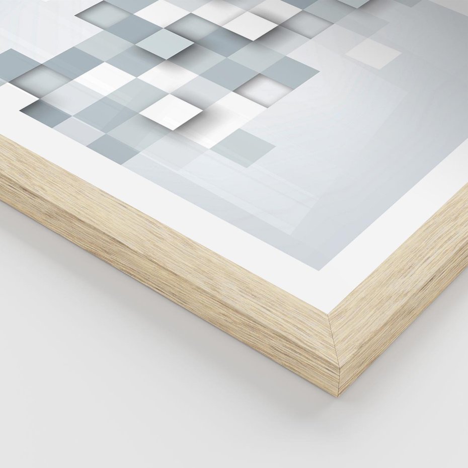 Plakat w ramie 50x70 - Trójwymiarowe formy geometryczne - geometria, 3D - rama drewno