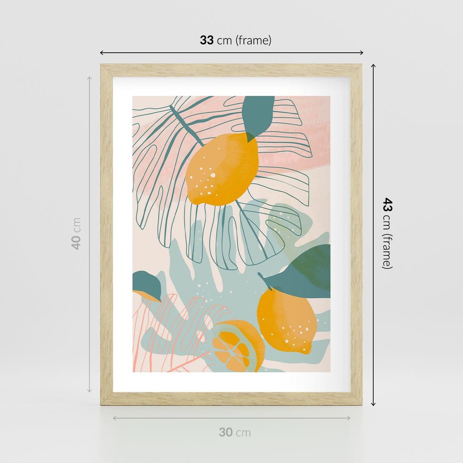 Plakat w ramie 30x40 - Świeżość Natury - plakat, nowoczesna grafika - rama drewno