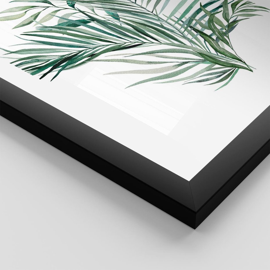 Plakat w ramie 40x50 - Blask Natury - złote, liście - rama czarna